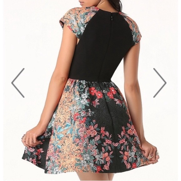 Bebe Floral Studded Cocktail Dress - Picture 2 of 6